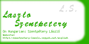 laszlo szentpetery business card