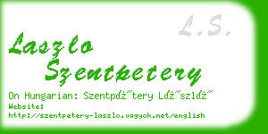 laszlo szentpetery business card